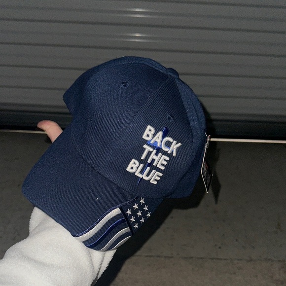 Navy 'Back the Blue' Patriotic Cap - Picture 4 of 4
